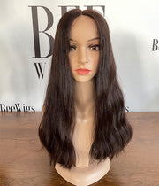 22 inch Brown Color Lace Top Wig with Wavy Hair