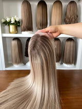 #Mia - Platinum Blonde Lace Top Wig