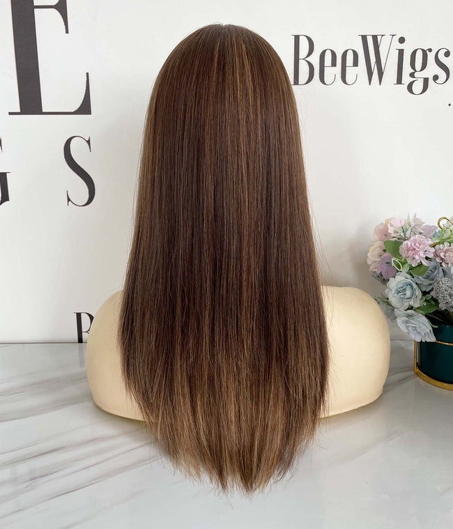 Band Fall Sheitel | Длинный прямой парик из натуральных волос с половиной шайтеля