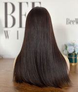 #4 Dark Brown Natural Hair Lace Top Wig Sheitel