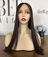 #4 Dark Brown Natural Hair Lace Top Wig Sheitel