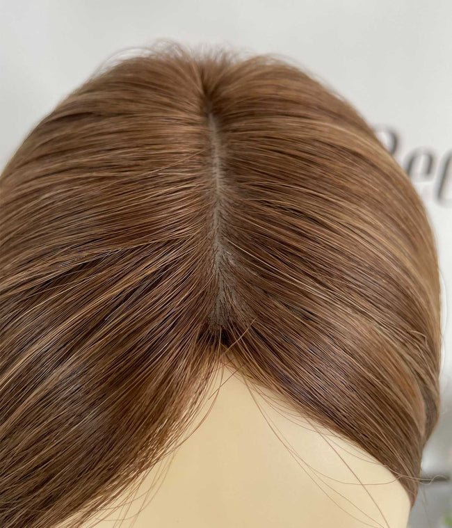 Cuticles Human Hair Blonde Color With Highlights Silk Toppers - Sara