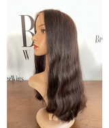 22 inch Brown Color Lace Top Wig with Wavy Hair