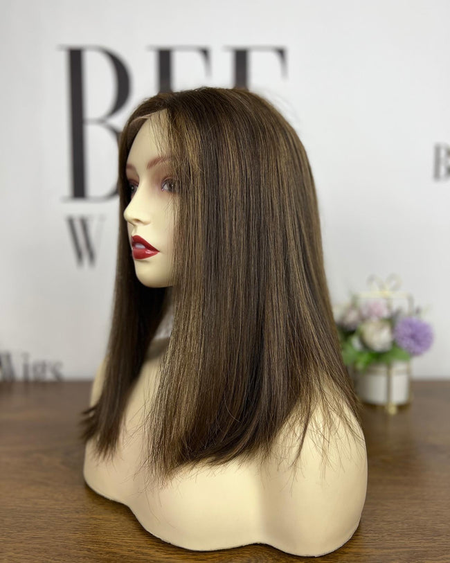 Lace Top Wig with Shades Straight Hair