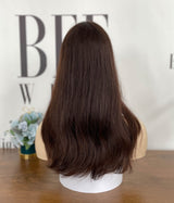 Dark Brown 8×8 Kippah Fall Wig Human Hair Toppers